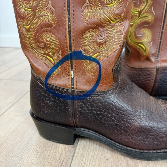 Double H Men’s 12” Work Western Cowboy Boot Stitch Pattern Leather Size 8.5 D - Picture 11 of 16